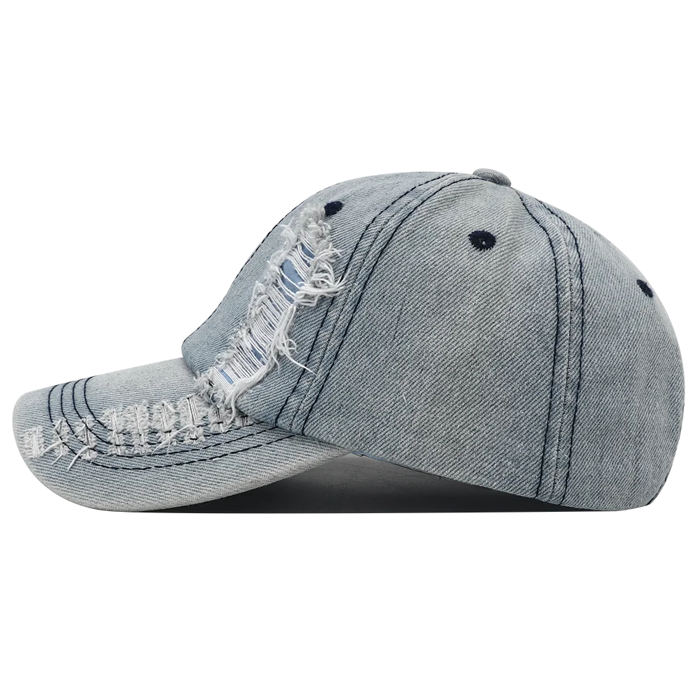 2025 New Solid Color Ripped Baseball Cap