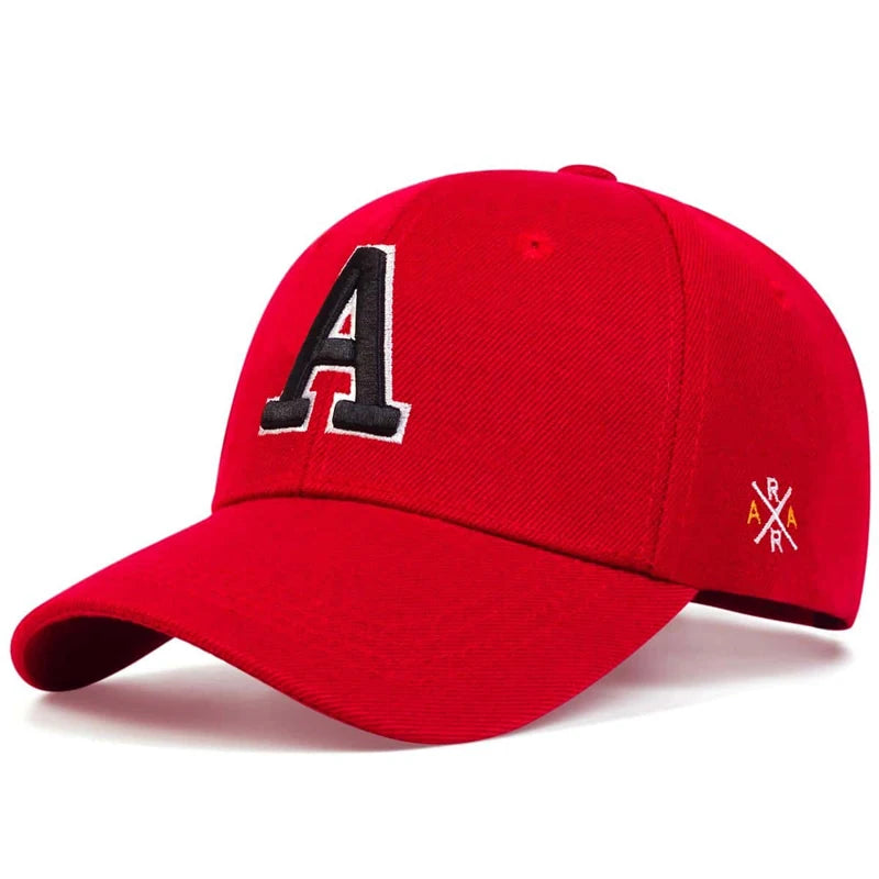 Unisex A Letter Side AR Embroidery Baseball Caps