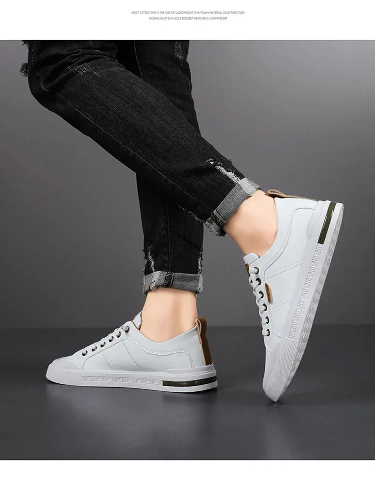 Men's Sporty Casual Leather Panel Shoes