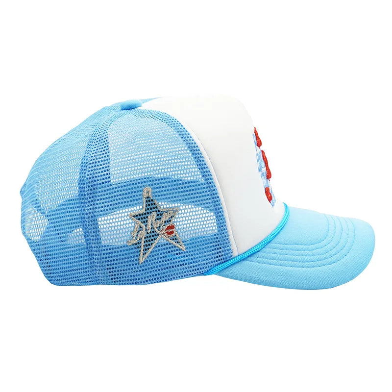 American Style Letters Lip Embroidered Baseball Hats