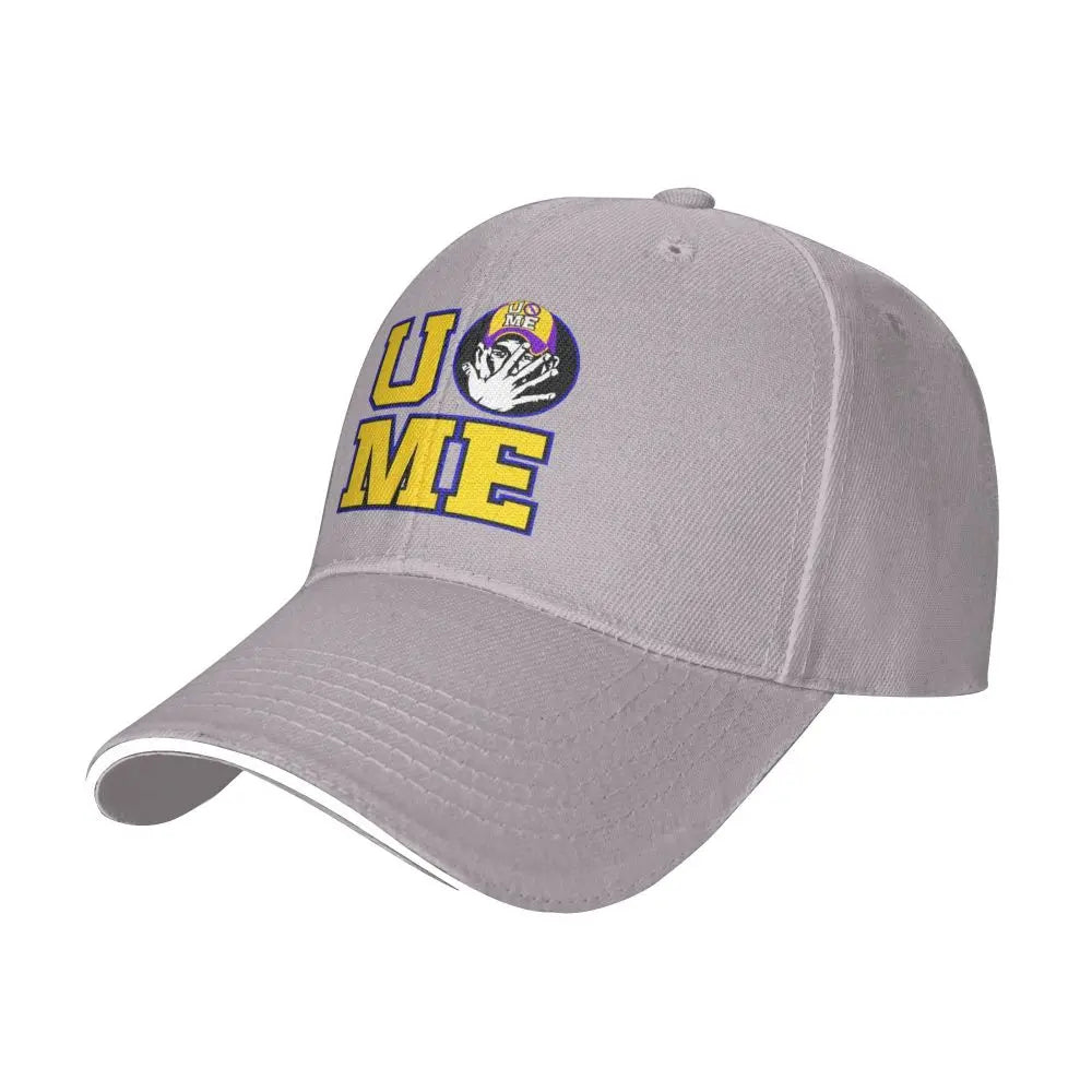 Yellow Wrestling john Cena White Custom Baseball Caps