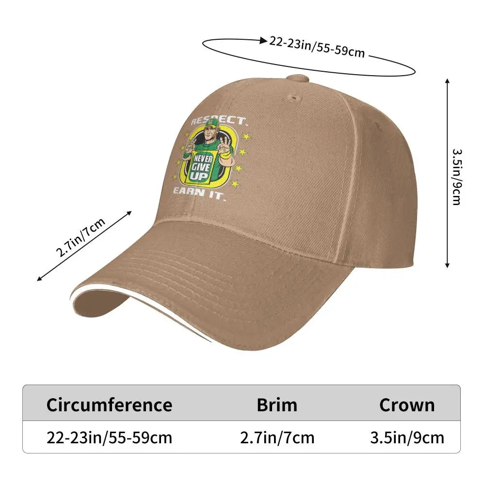 Yellow Wrestling john Cena White Custom Baseball Caps