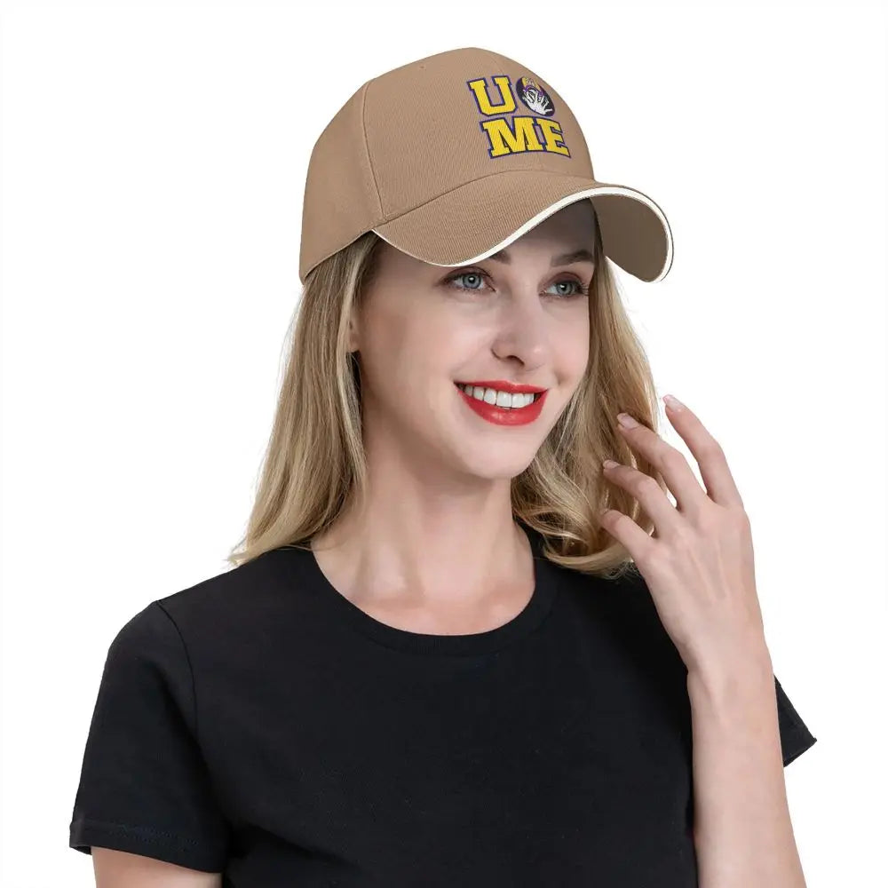 Yellow Wrestling john Cena White Custom Baseball Caps