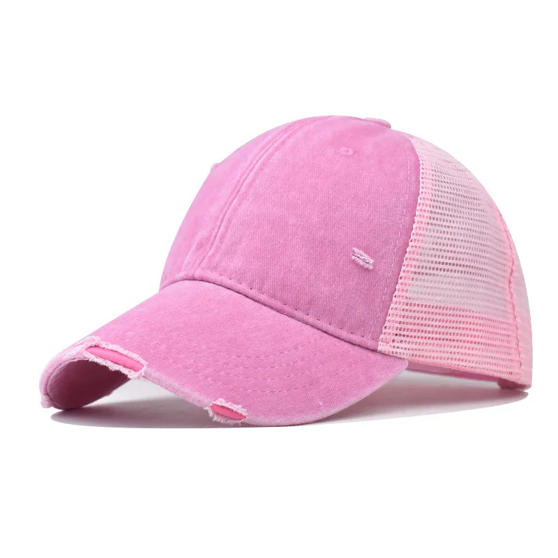 Washed Cotton Mesh Breathable Baseball Cap