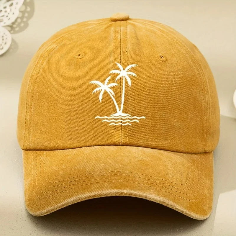 Vintage Palm Tree Print Design Baseball Cap