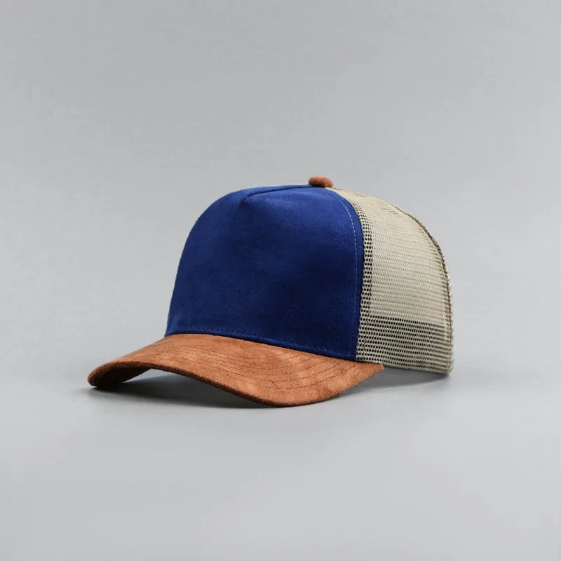 Leather Label Custom Logo Five-panel Suede Baseball Cap
