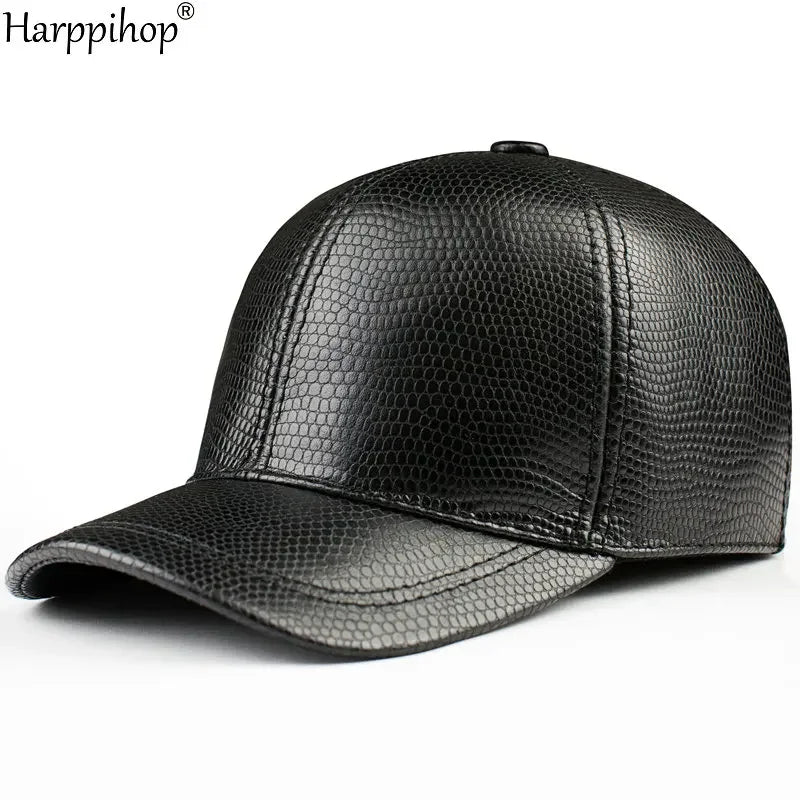 Spring genuine leather baseball cap