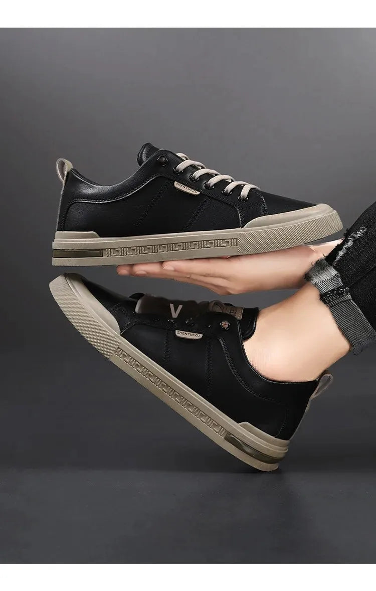 Men's Sporty Casual Leather Panel Shoes