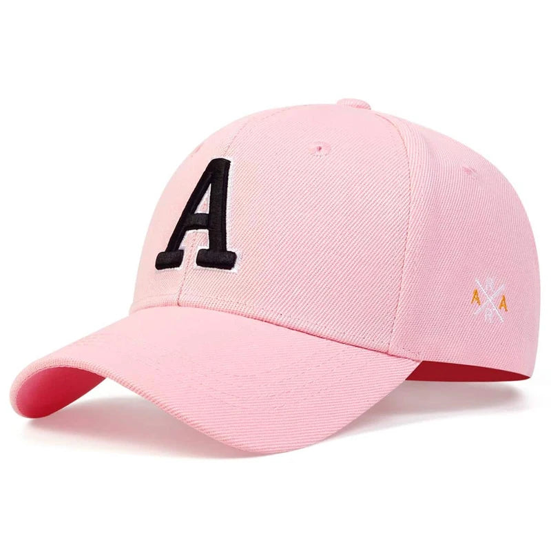 Unisex A Letter Side AR Embroidery Baseball Caps