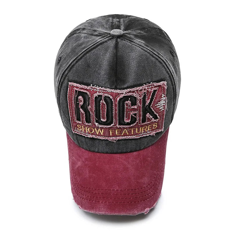 Korean version washed letters spring denim baseball cap