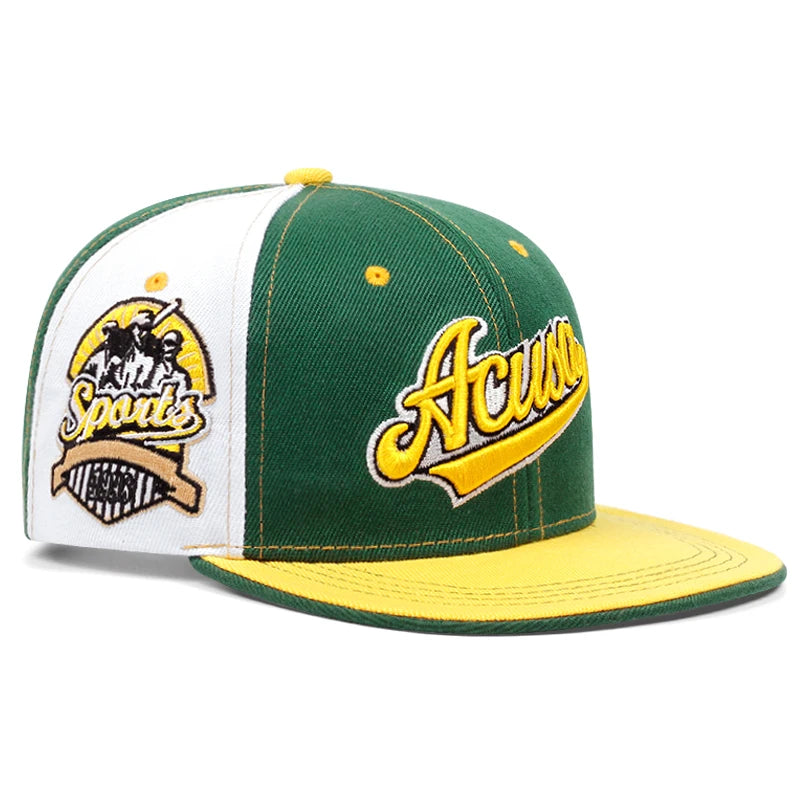 Fashion Acusa Embroidered Men's Color Block Cap