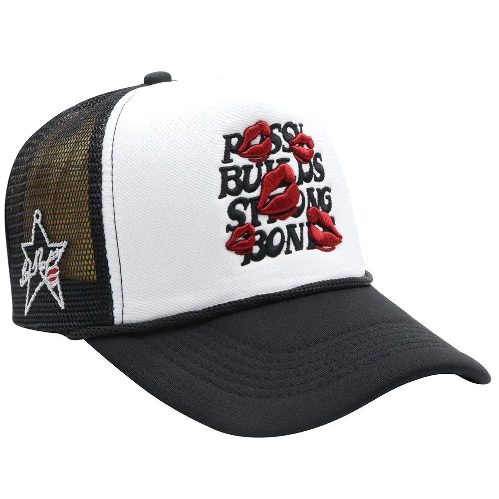 American Style Letters Lip Embroidered Baseball Hats