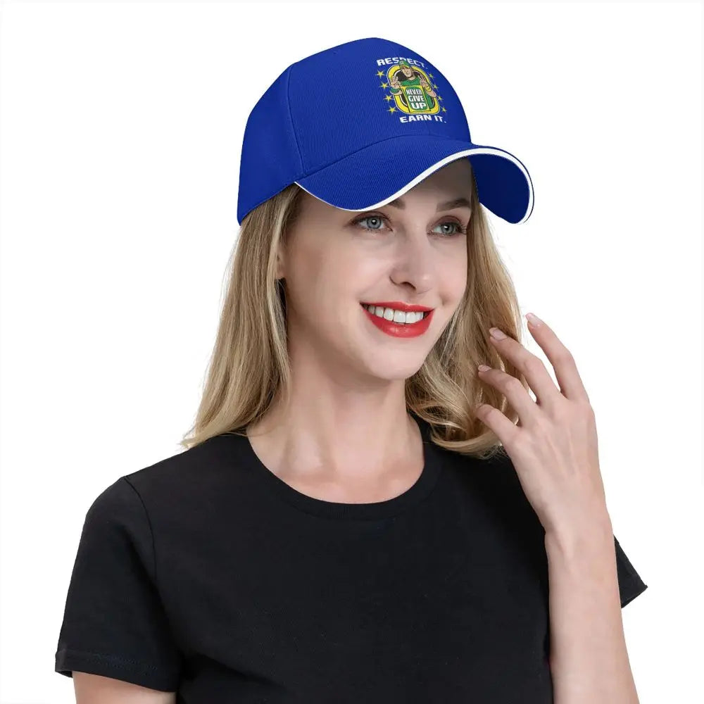 Yellow Wrestling john Cena White Custom Baseball Caps