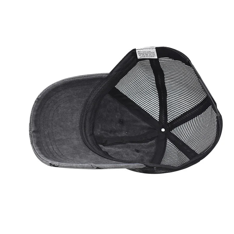 Washed Cotton Mesh Breathable Baseball Cap