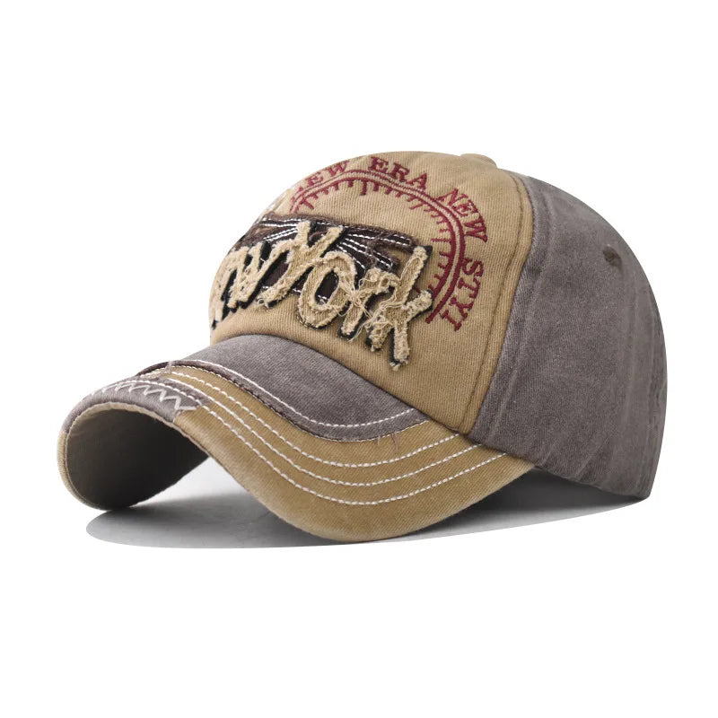 Vintage NEW YORK Embroidered Water Washed Baseball Cap