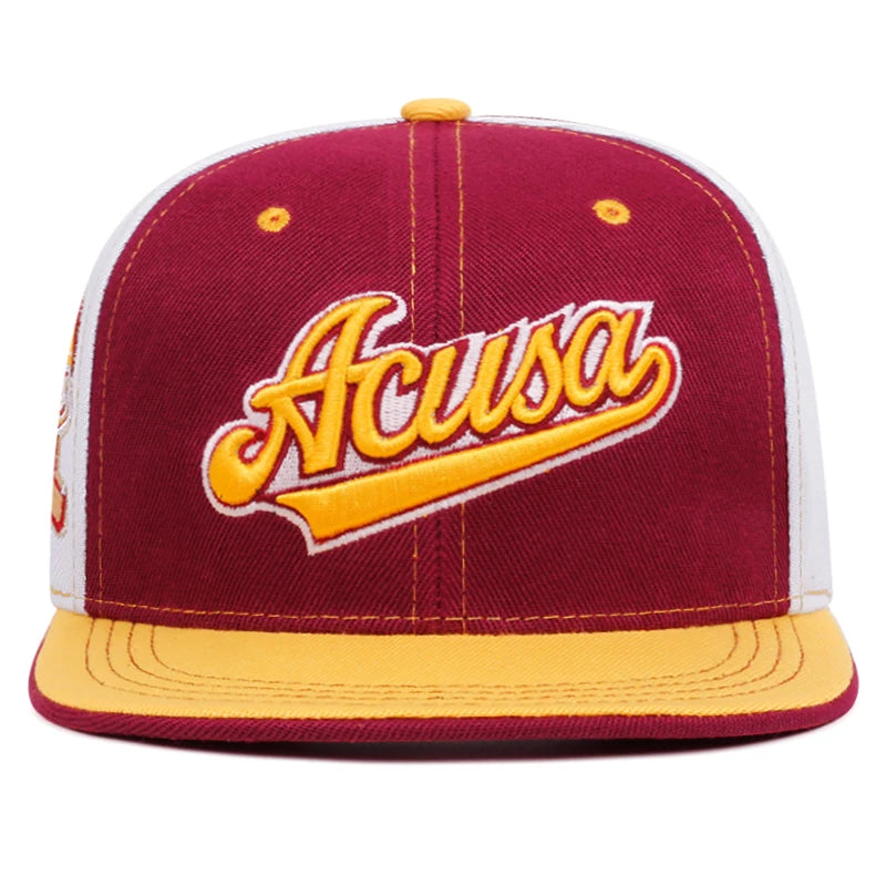 Fashion Acusa Embroidered Men's Color Block Cap