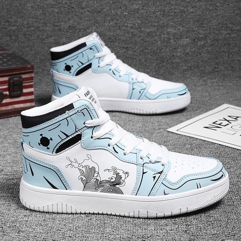 Sneakers Men High-top Flat Leather Shoes
