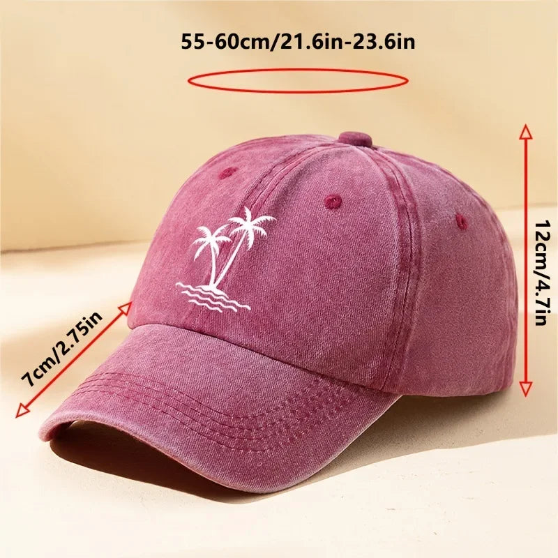 Vintage Palm Tree Print Design Baseball Cap