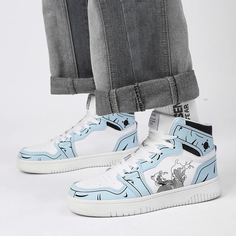 Sneakers Men High-top Flat Leather Shoes