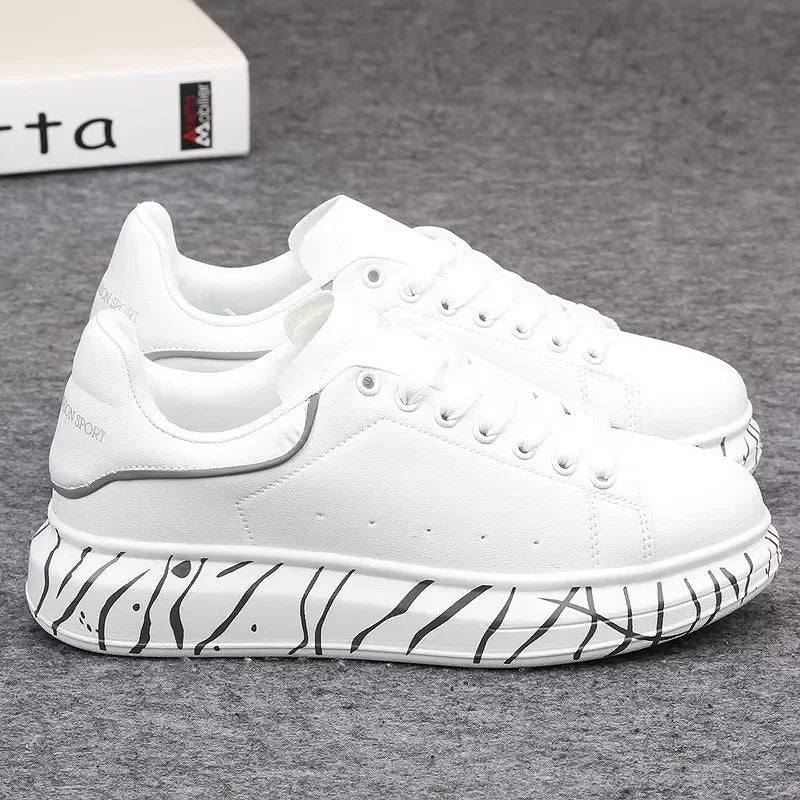 leisure thick-soled women's white shoes