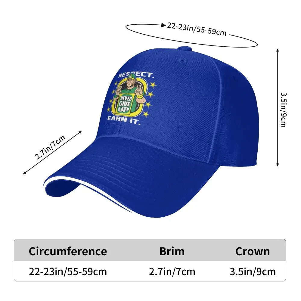 Yellow Wrestling john Cena White Custom Baseball Caps