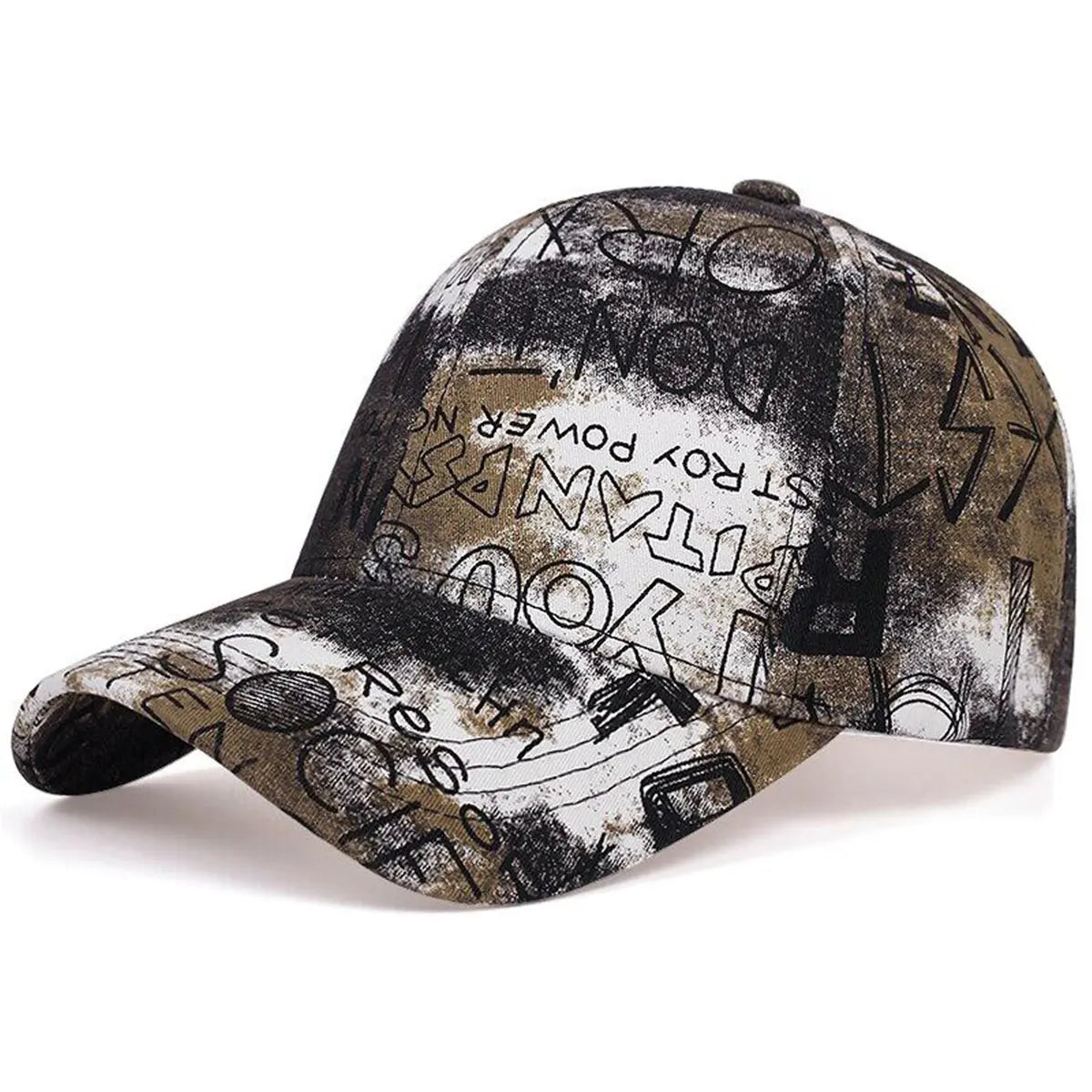 Unisex Letter Graffiti Printing Tie Dye Baseball Caps