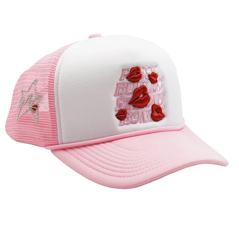American Style Letters Lip Embroidered Baseball Hats