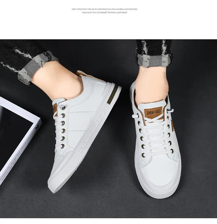 Men's Sporty Casual Leather Panel Shoes