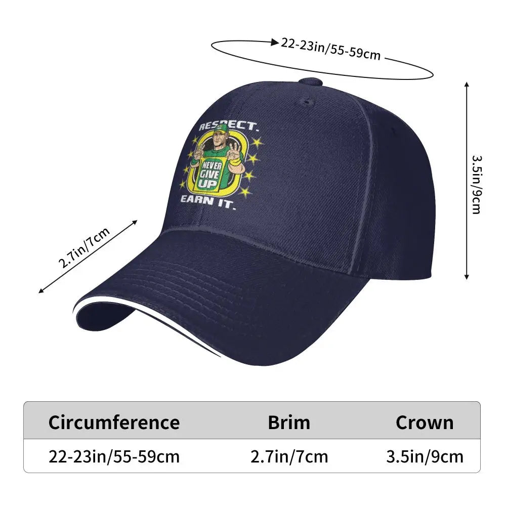 Yellow Wrestling john Cena White Custom Baseball Caps