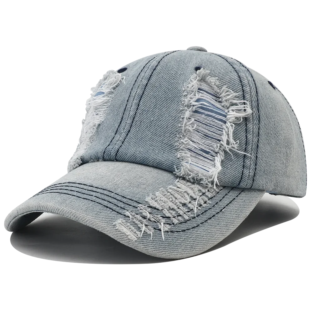 2025 New Solid Color Ripped Baseball Cap