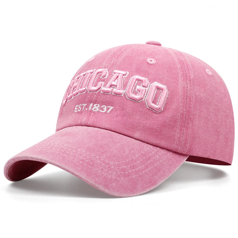 2025 New Korean Chicago Embroidery Baseball Cap