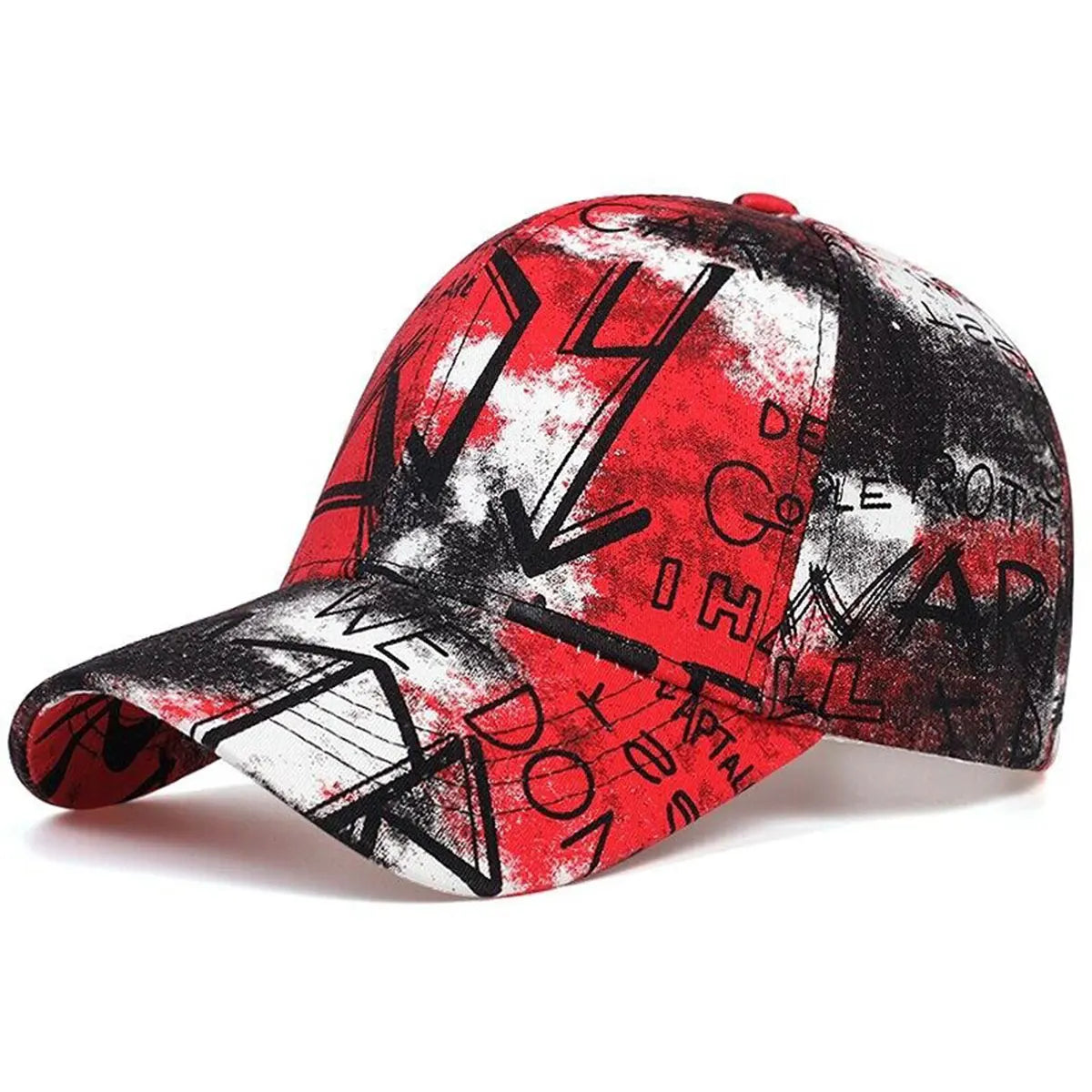 Unisex Letter Graffiti Printing Tie Dye Baseball Caps