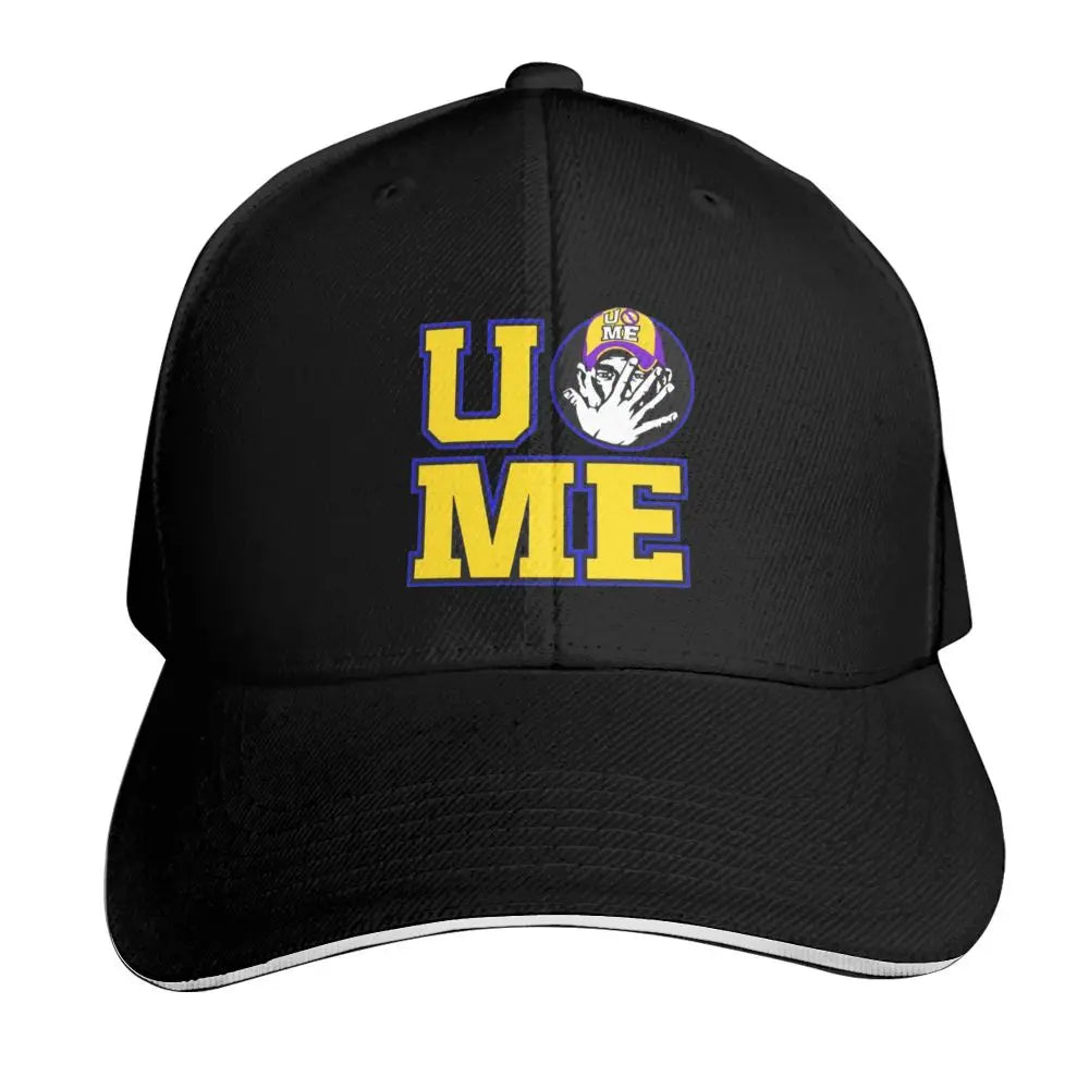 Yellow Wrestling john Cena White Custom Baseball Caps