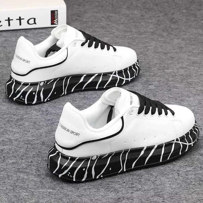 leisure thick-soled women's white shoes