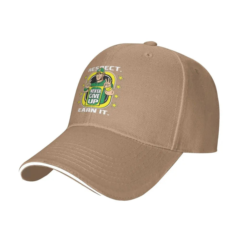 Yellow Wrestling john Cena White Custom Baseball Caps