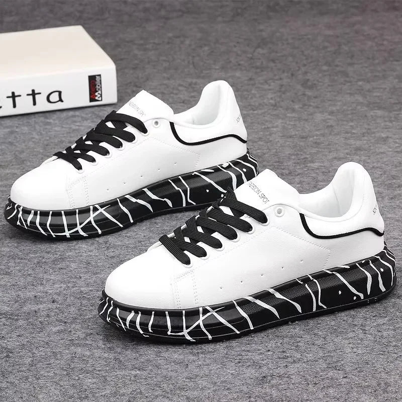 leisure thick-soled women's white shoes