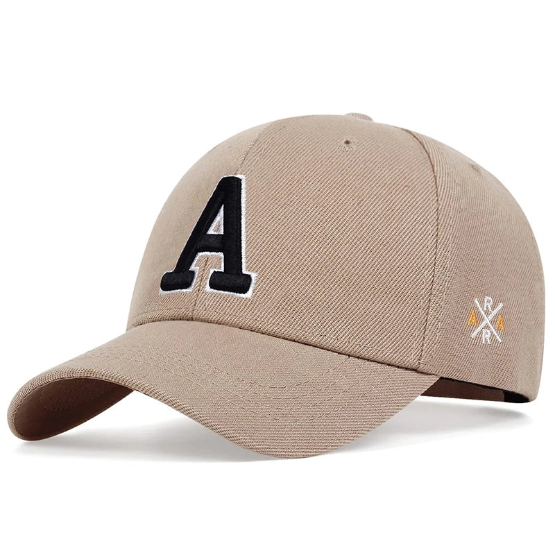 Unisex A Letter Side AR Embroidery Baseball Caps