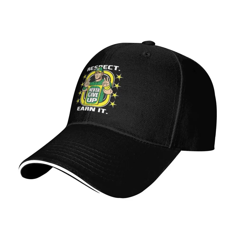 Yellow Wrestling john Cena White Custom Baseball Caps