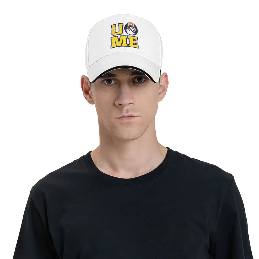 Yellow Wrestling john Cena White Custom Baseball Caps