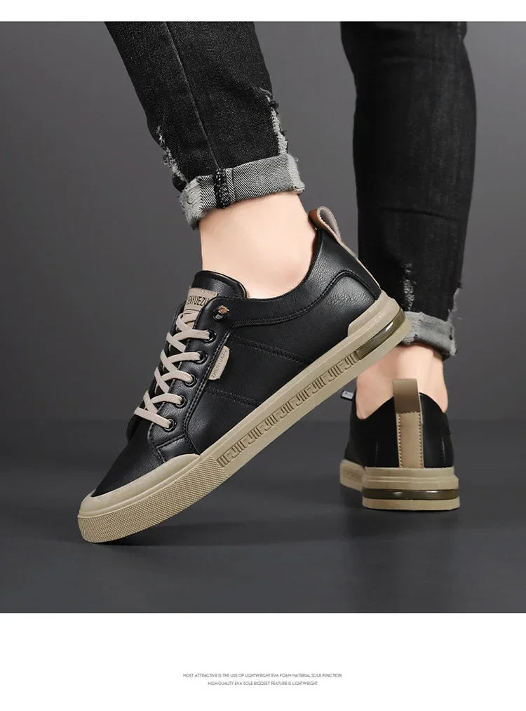 Men's Sporty Casual Leather Panel Shoes