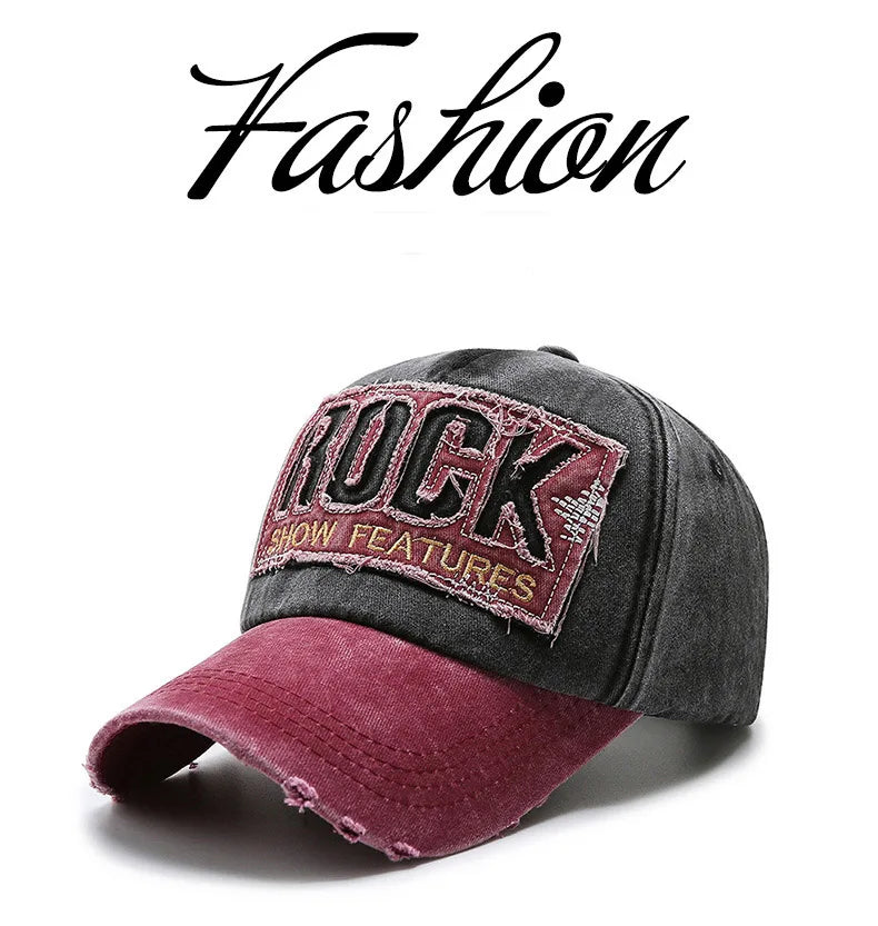 Korean version washed letters spring denim baseball cap