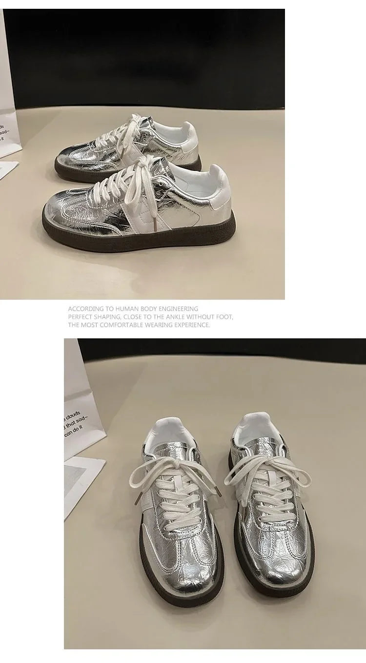 Women Leather Outdoor Walking Sneakers