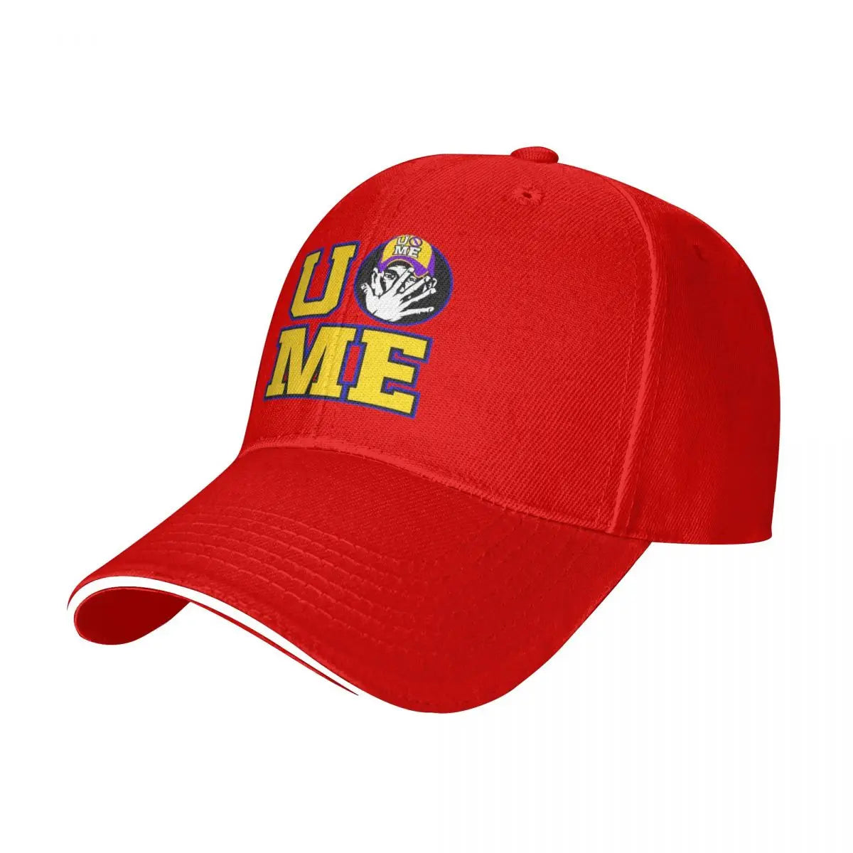Yellow Wrestling john Cena White Custom Baseball Caps