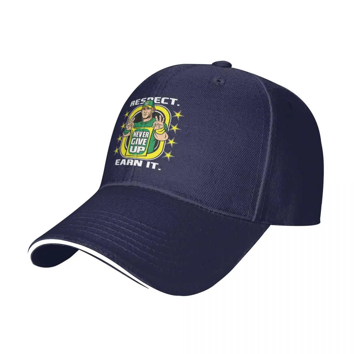 Yellow Wrestling john Cena White Custom Baseball Caps
