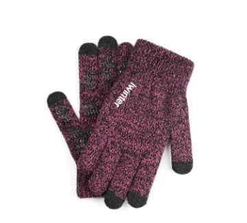 Men's Touchscreen Winter Gloves, Warm Knitted Outdoor Gloves