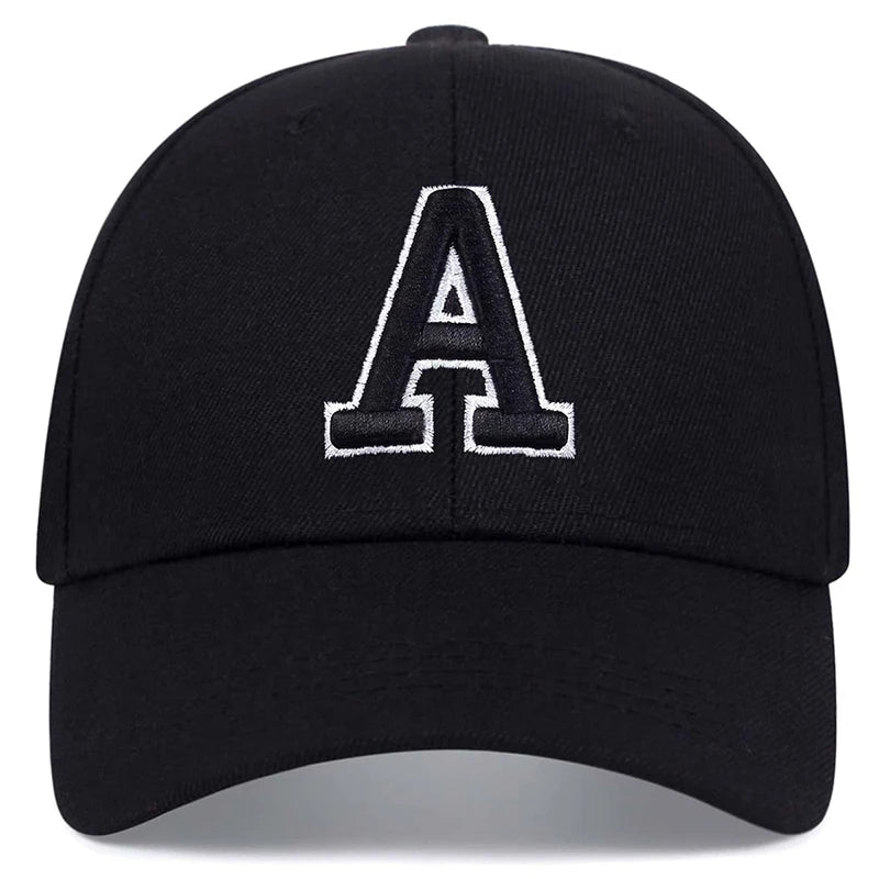 Unisex A Letter Side AR Embroidery Baseball Caps
