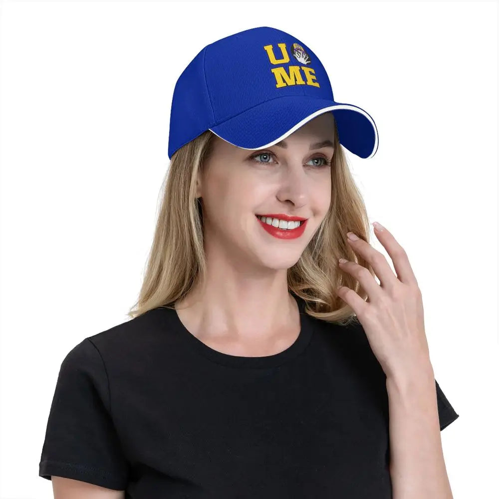 Yellow Wrestling john Cena White Custom Baseball Caps