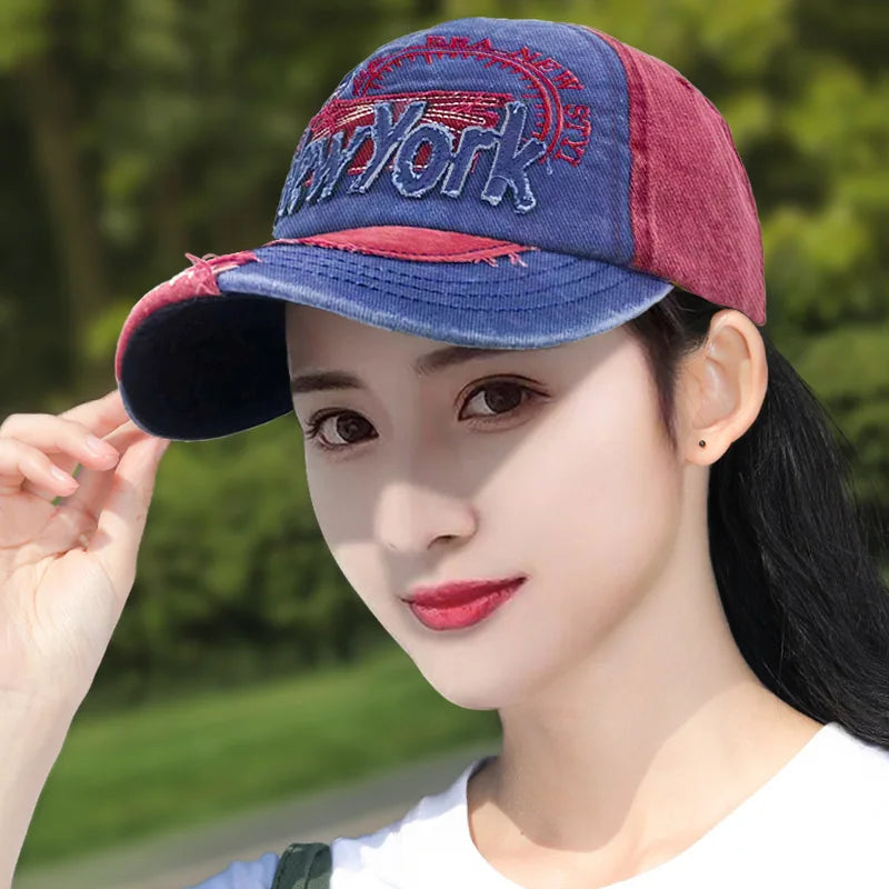 Vintage NEW YORK Embroidered Water Washed Baseball Cap