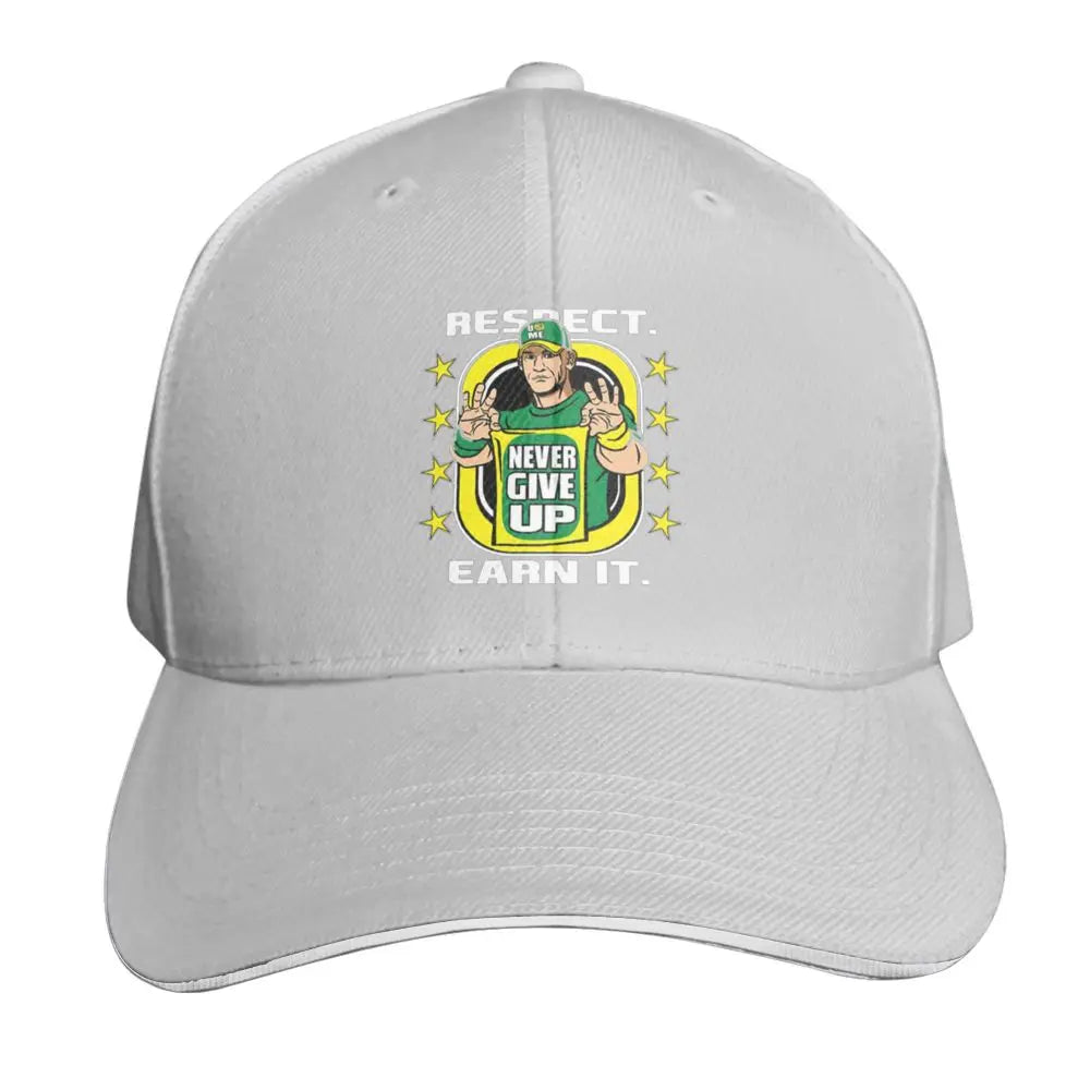 Yellow Wrestling john Cena White Custom Baseball Caps