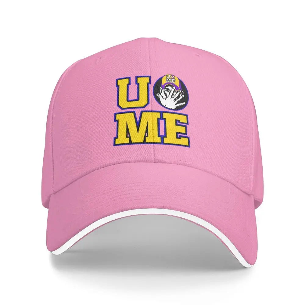 Yellow Wrestling john Cena White Custom Baseball Caps